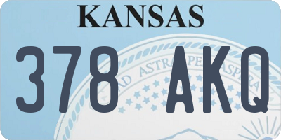 KS license plate 378AKQ