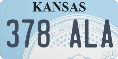 KS license plate 378ALA