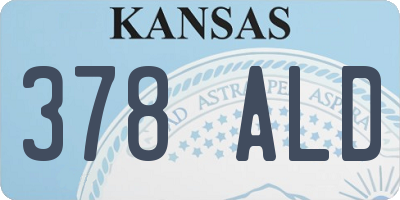 KS license plate 378ALD