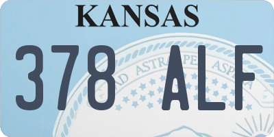 KS license plate 378ALF