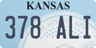 KS license plate 378ALI