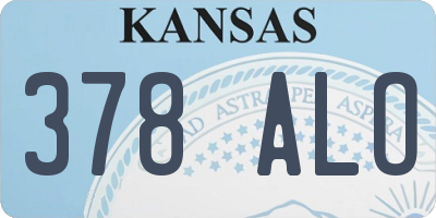 KS license plate 378ALO