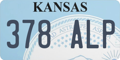 KS license plate 378ALP