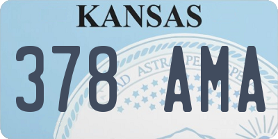 KS license plate 378AMA