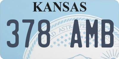 KS license plate 378AMB