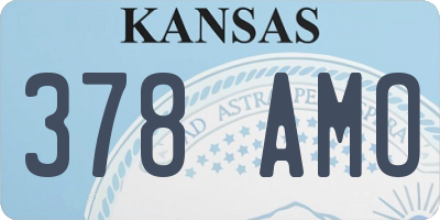 KS license plate 378AMO