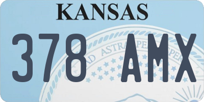 KS license plate 378AMX