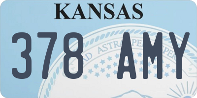 KS license plate 378AMY