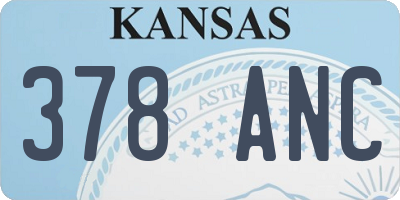 KS license plate 378ANC
