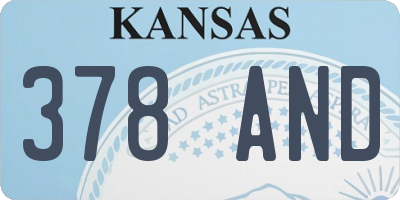 KS license plate 378AND