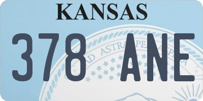 KS license plate 378ANE