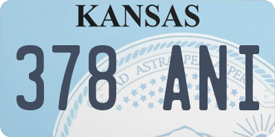 KS license plate 378ANI