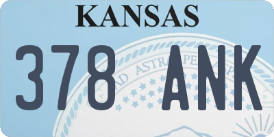 KS license plate 378ANK