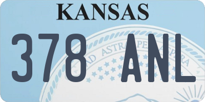 KS license plate 378ANL