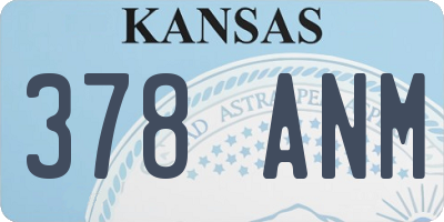 KS license plate 378ANM