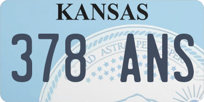 KS license plate 378ANS