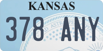 KS license plate 378ANY