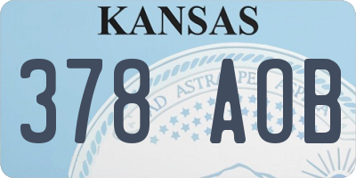 KS license plate 378AOB