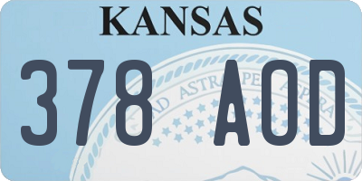 KS license plate 378AOD