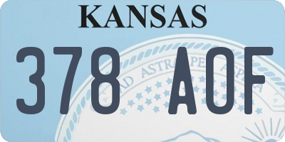 KS license plate 378AOF