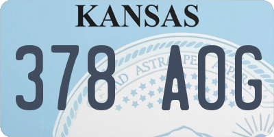 KS license plate 378AOG
