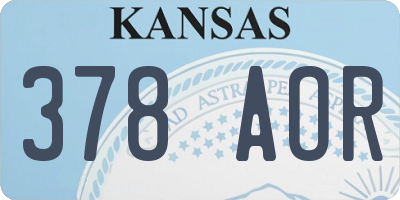 KS license plate 378AOR
