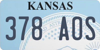 KS license plate 378AOS
