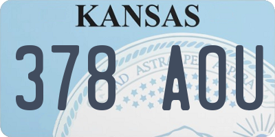 KS license plate 378AOU