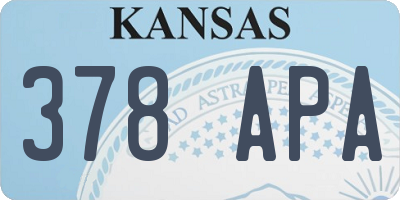KS license plate 378APA