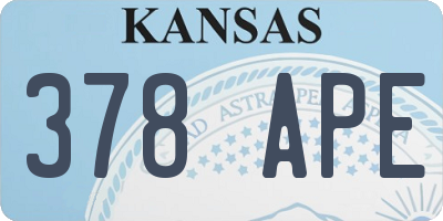 KS license plate 378APE