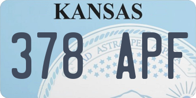 KS license plate 378APF