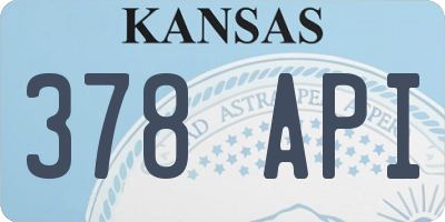KS license plate 378API