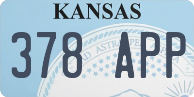 KS license plate 378APP