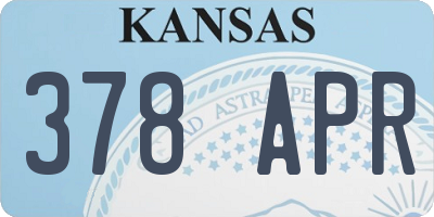 KS license plate 378APR