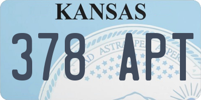 KS license plate 378APT