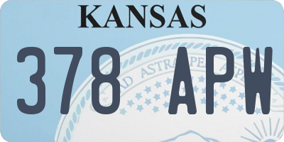 KS license plate 378APW