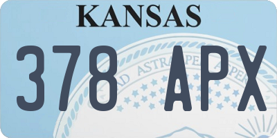 KS license plate 378APX