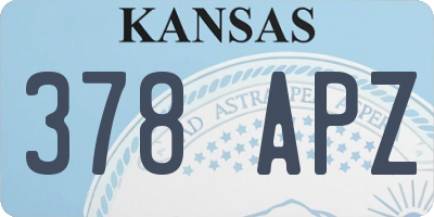 KS license plate 378APZ