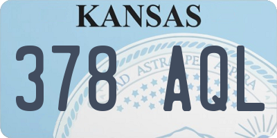 KS license plate 378AQL