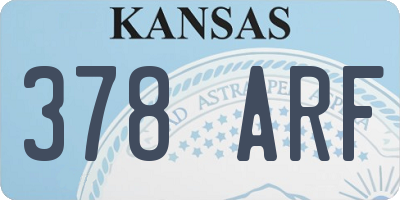 KS license plate 378ARF