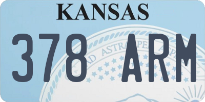 KS license plate 378ARM