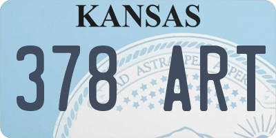 KS license plate 378ART