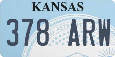 KS license plate 378ARW