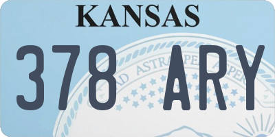 KS license plate 378ARY