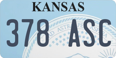 KS license plate 378ASC
