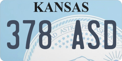 KS license plate 378ASD