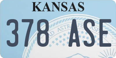 KS license plate 378ASE