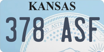 KS license plate 378ASF