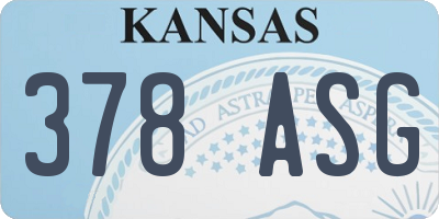 KS license plate 378ASG