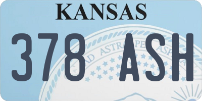 KS license plate 378ASH